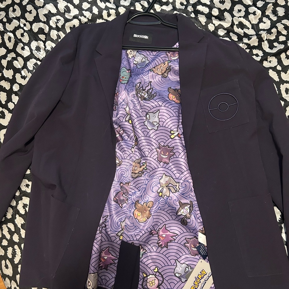 BlackMilk Black and Purple Blazer with Pokemon Lining